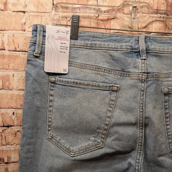 Seven7 Women's Jeans Slim Flare Size 16 - Picture 12 of 16